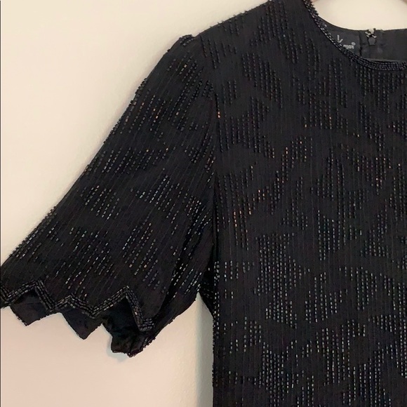 Laurence Kazar Vintage Silk Black Beaded Top - Picture 5 of 8